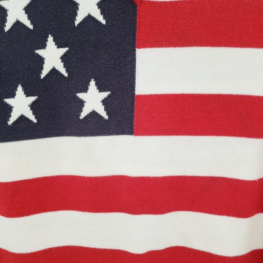 Goodclothes American Flag Sweater Womens XL Sleeveless Red White Blue Holiday - Picture 2 of 10
